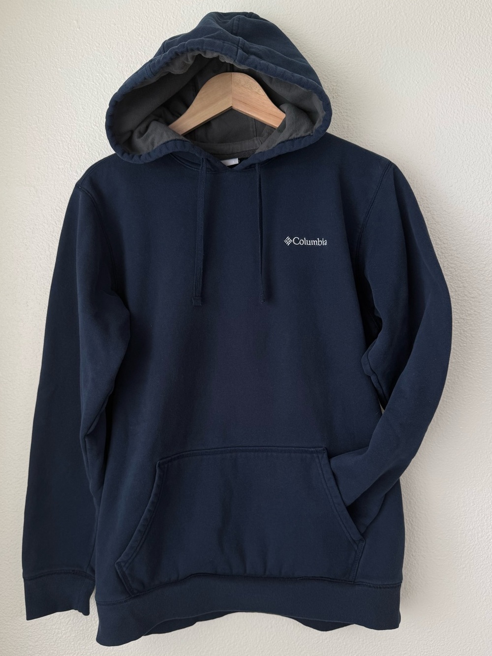 Columbia Men's Fleece Pullover Hoodie Navy Blue Size Large Sweatshirt